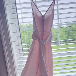 L’Academie Los Angeles Long slip dress in blush pink size  size L